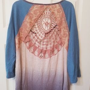 Gimmicks shirt top ombre size large